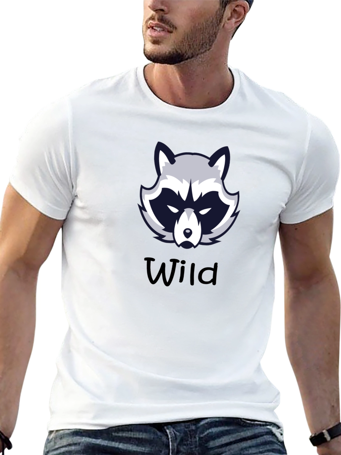 Wild Raccoon Graphic Tee - Black