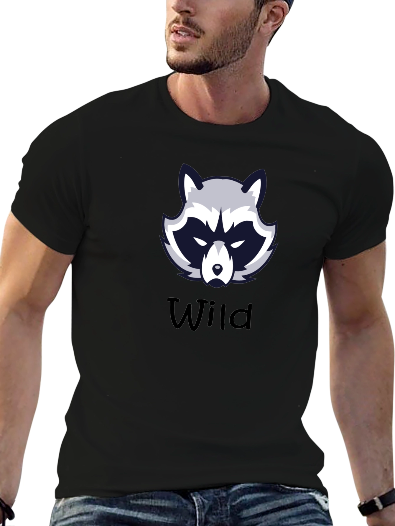 Wild Raccoon Graphic Tee - Black