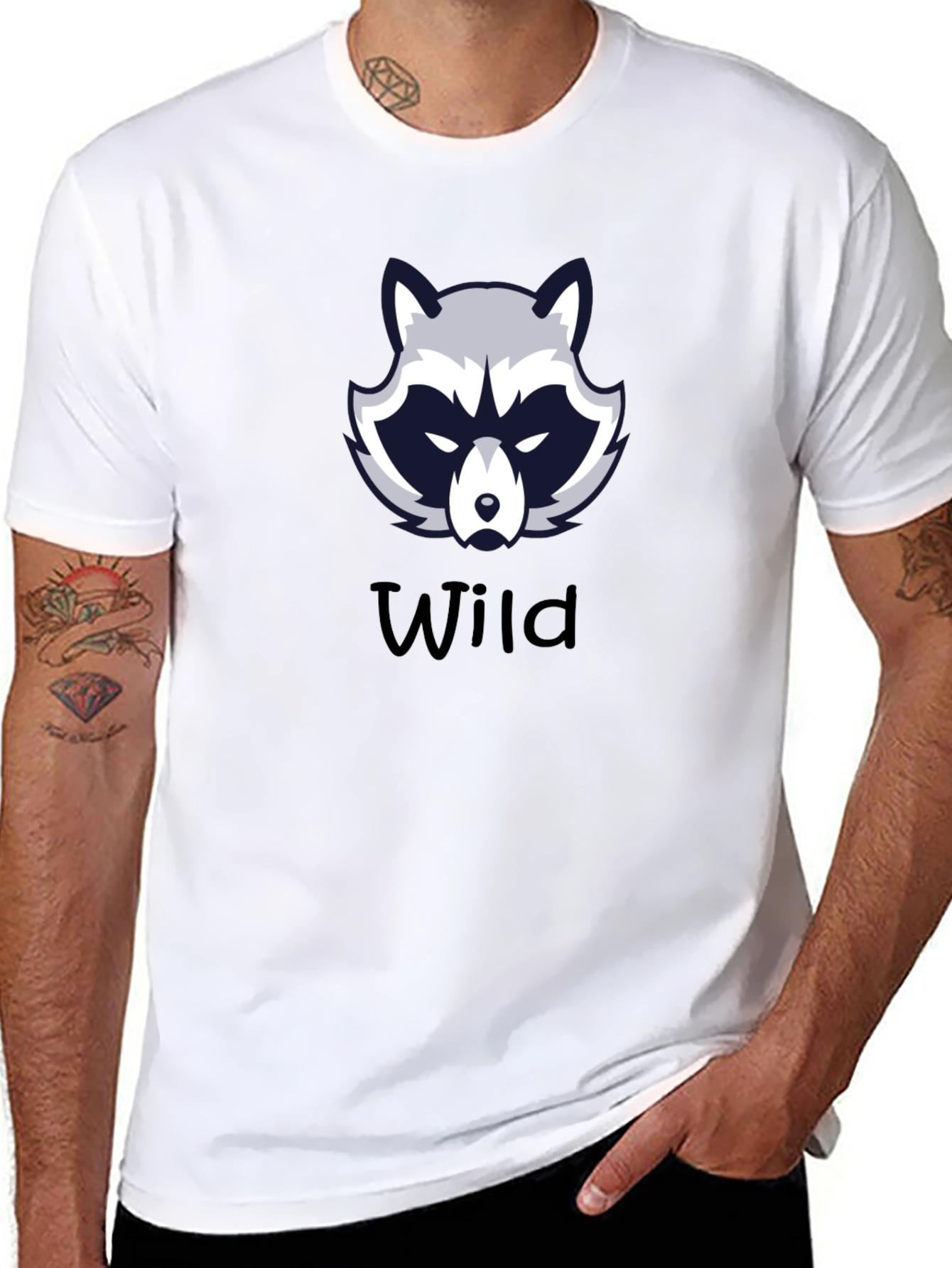 Wild Raccoon Graphic Tee - Black