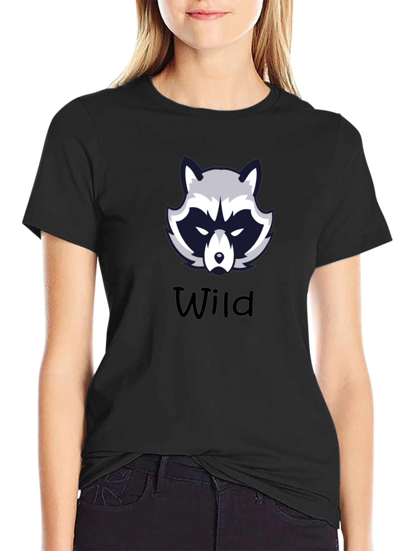 Wild Raccoon Graphic Tee - Black