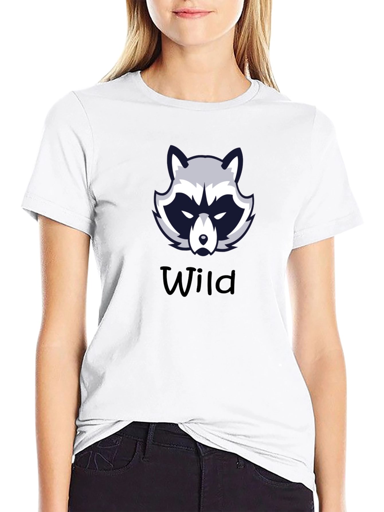 Wild Raccoon Graphic Tee - Black