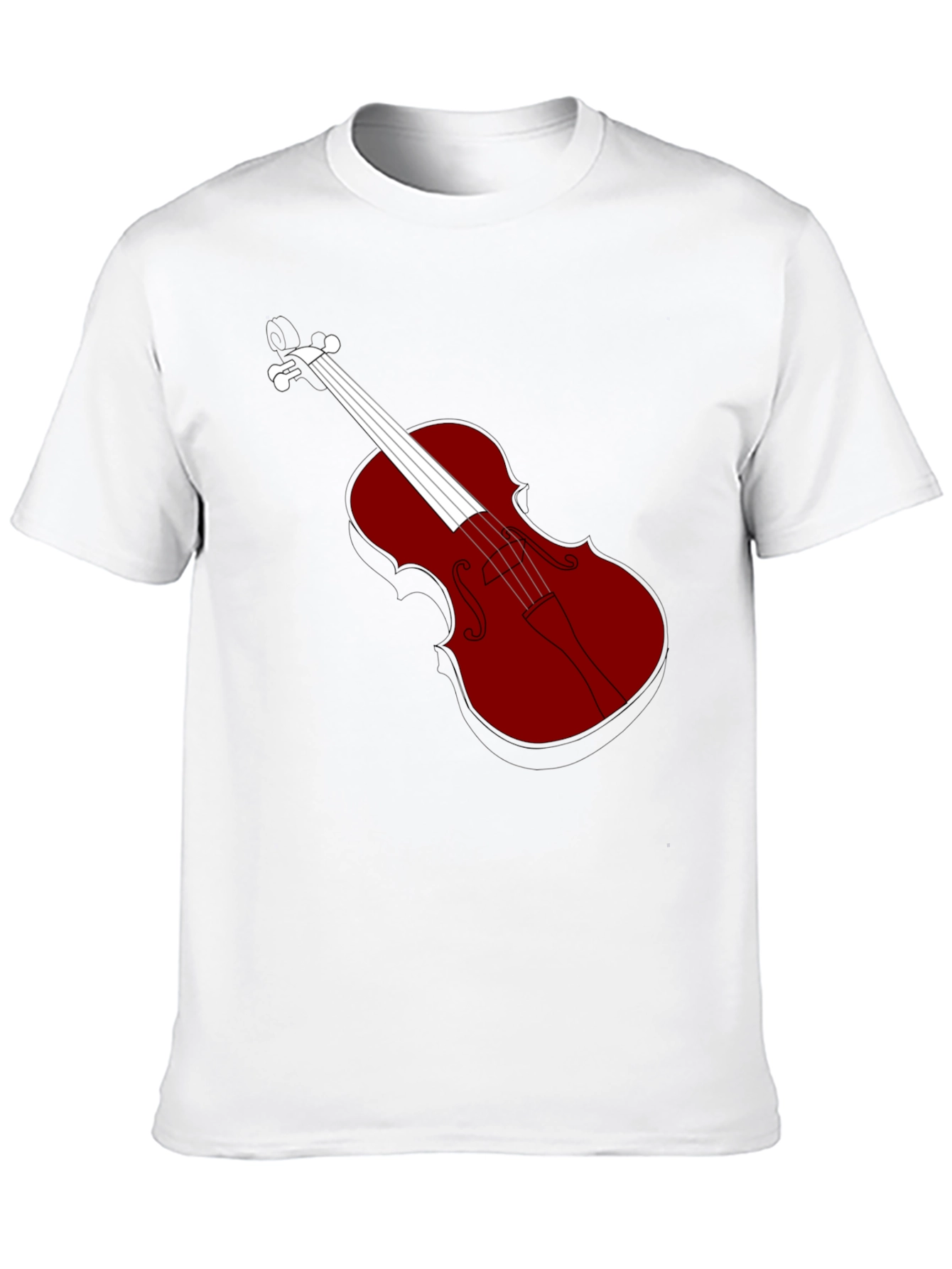 Violin Graphic Tee - Black Cotton Blend T-Shirt