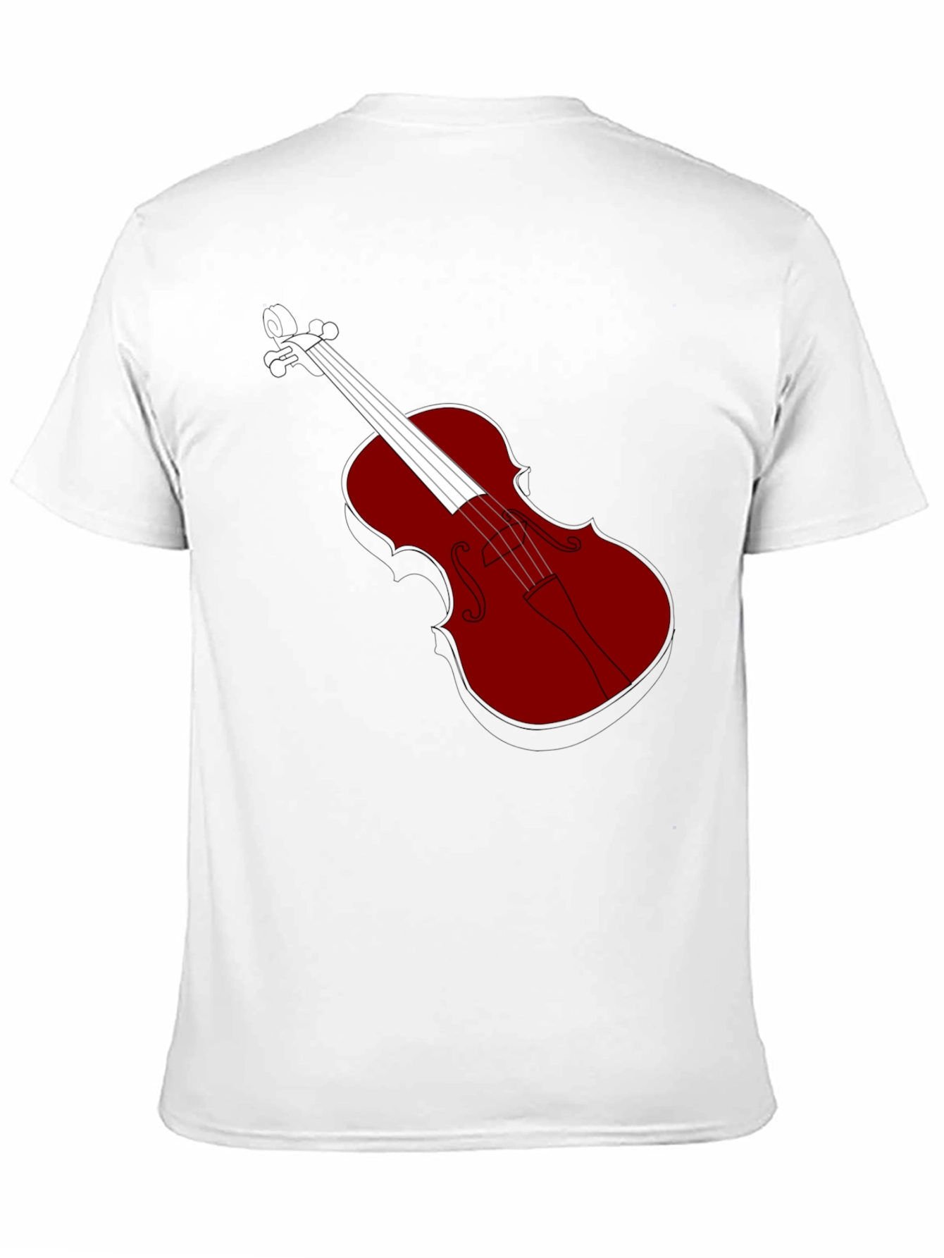 Violin Graphic Tee - Black Cotton Blend T-Shirt