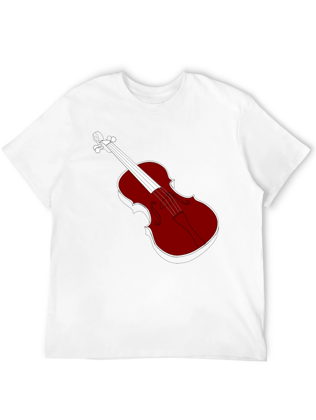 Violin Graphic Tee - Black Cotton Blend T-Shirt