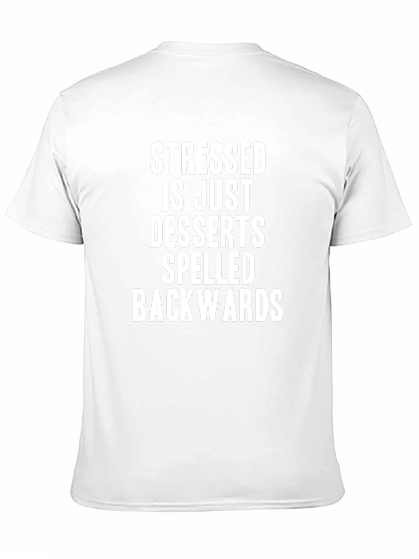 Stressed is Desserts Backwards Mens Black T-Shirt