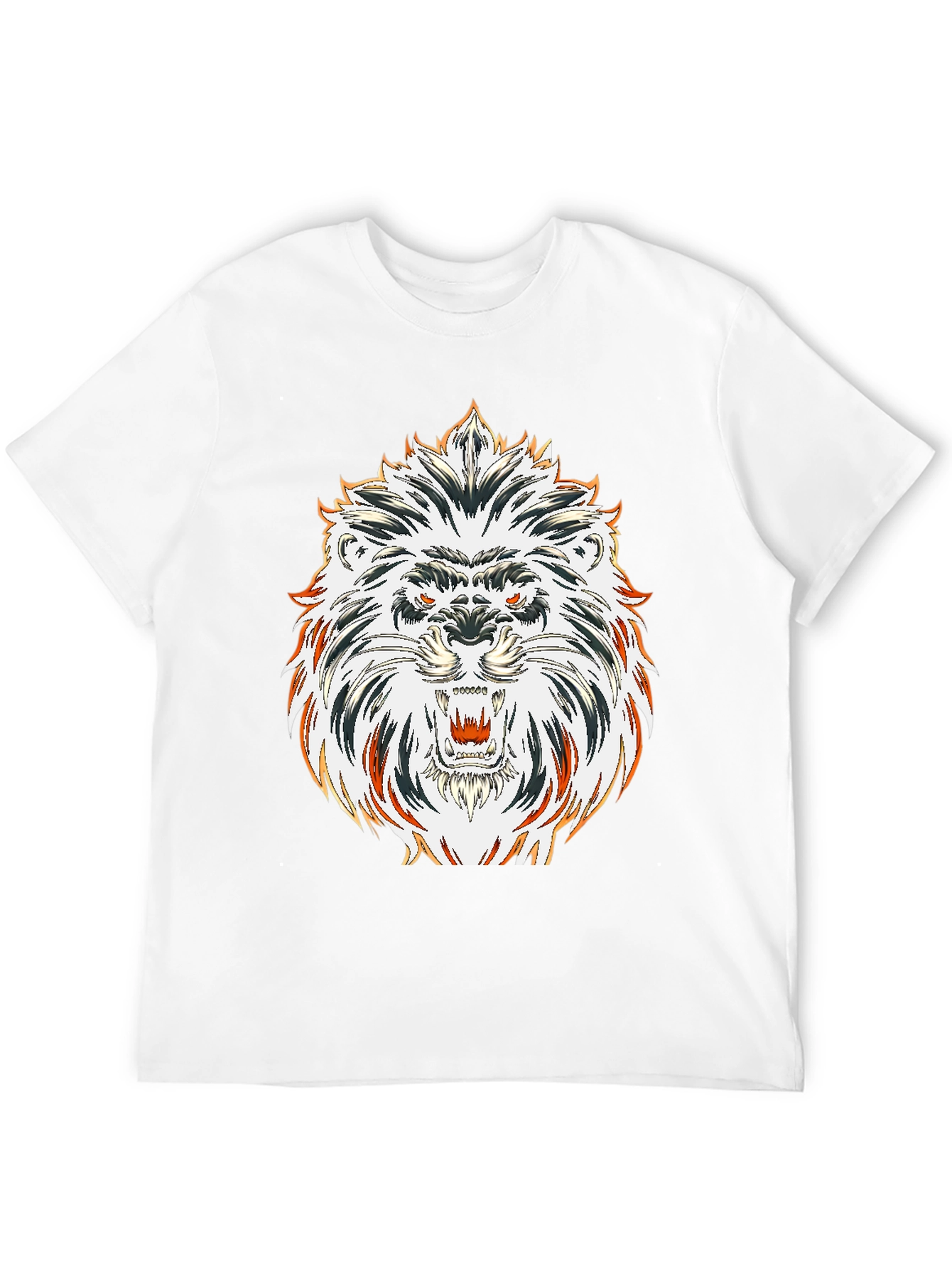 Bold Lion Graphic Tee - Black Cotton