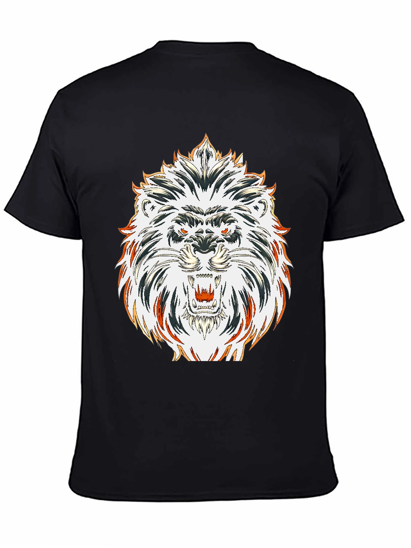 Bold Lion Graphic Tee - Black Cotton