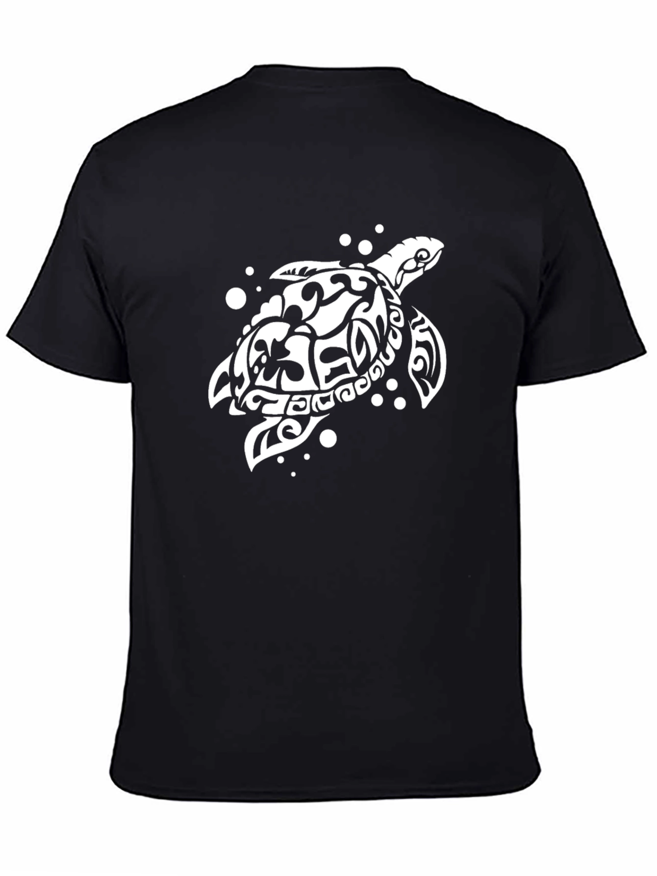 Tribal Sea Turtle Graphic Tee - Black