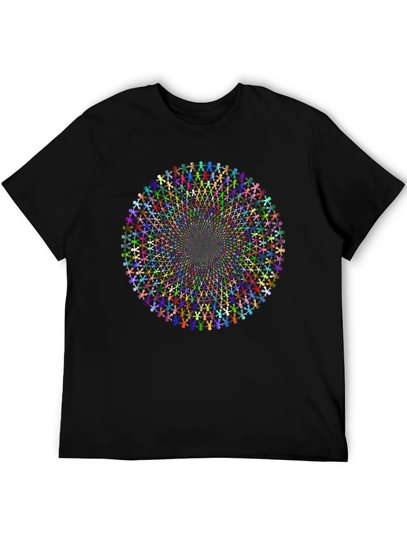 Vibrant People Circle Graphic T-Shirt - Black