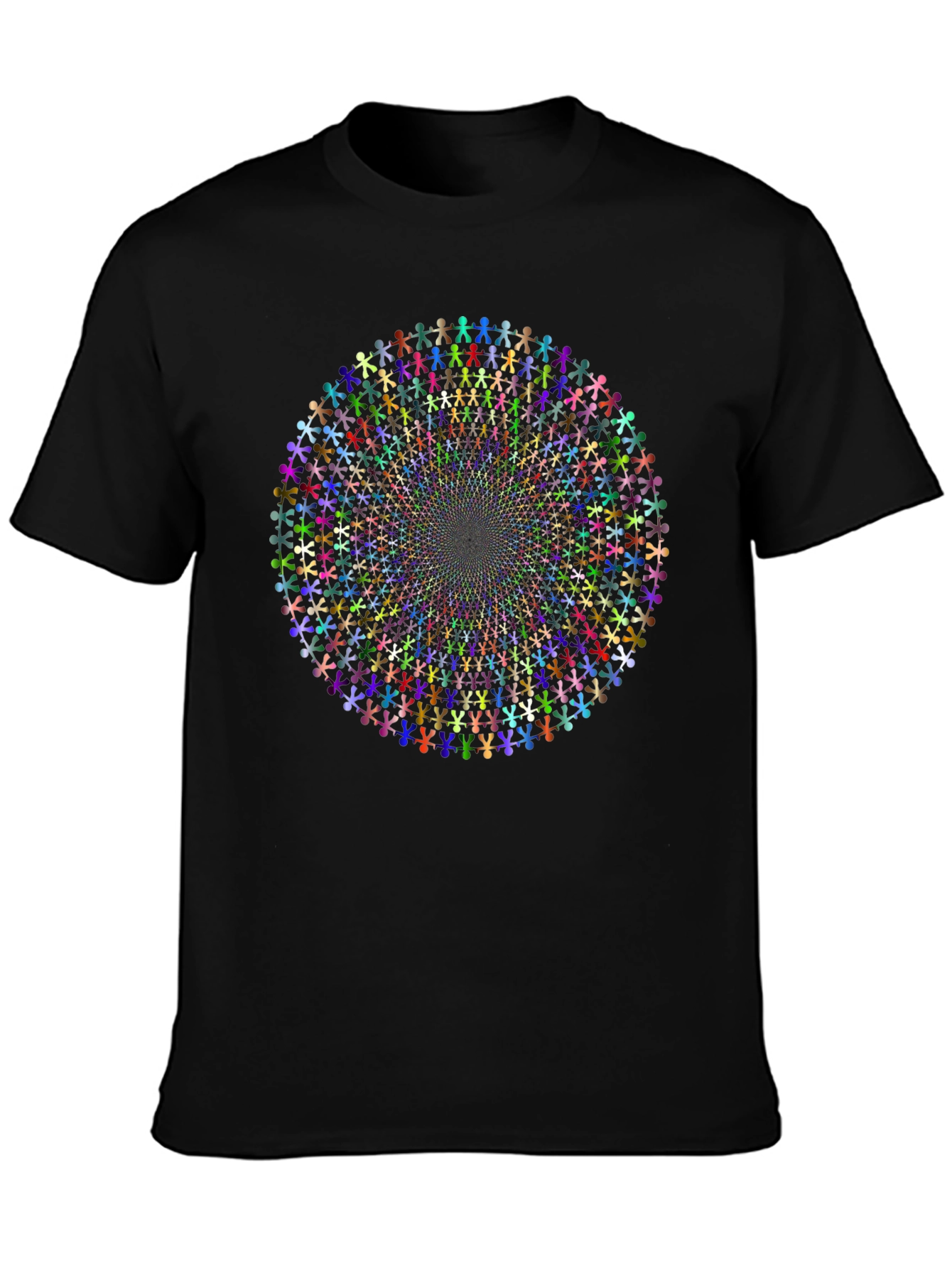 Vibrant People Circle Graphic T-Shirt - Black