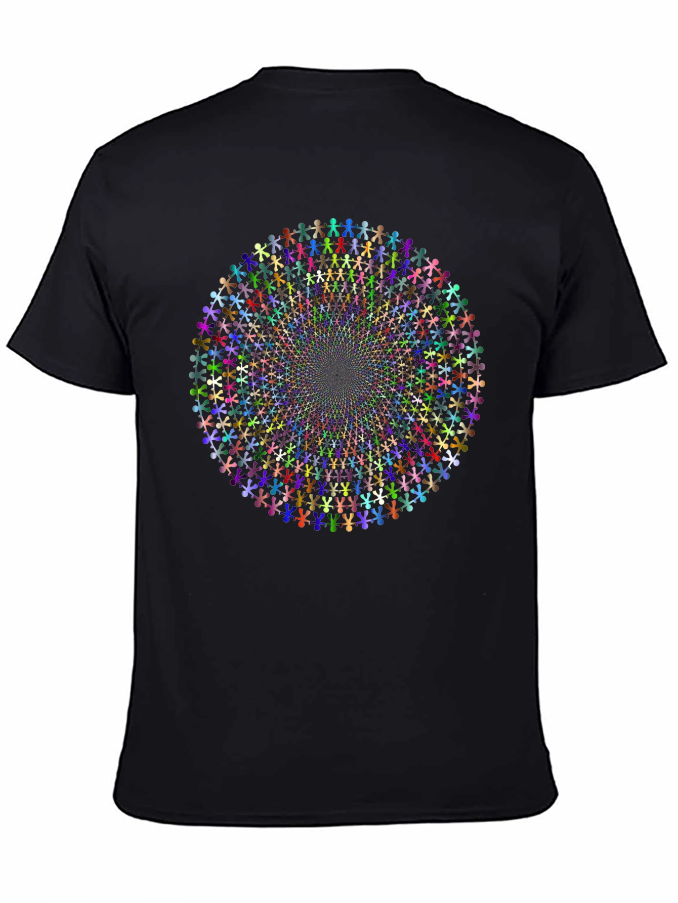 Vibrant People Circle Graphic T-Shirt - Black