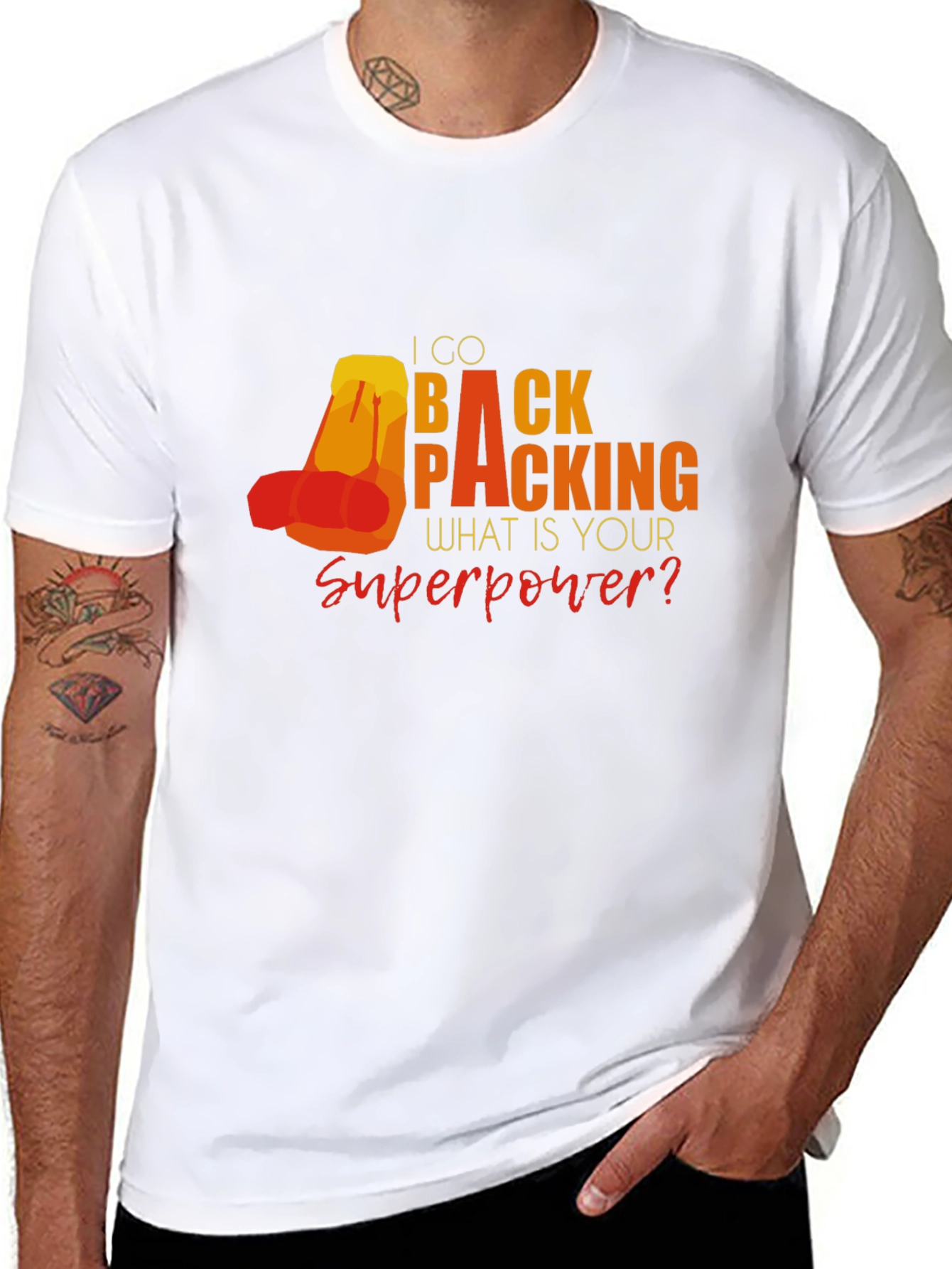 Backpacking Superpower Graphic T-Shirt