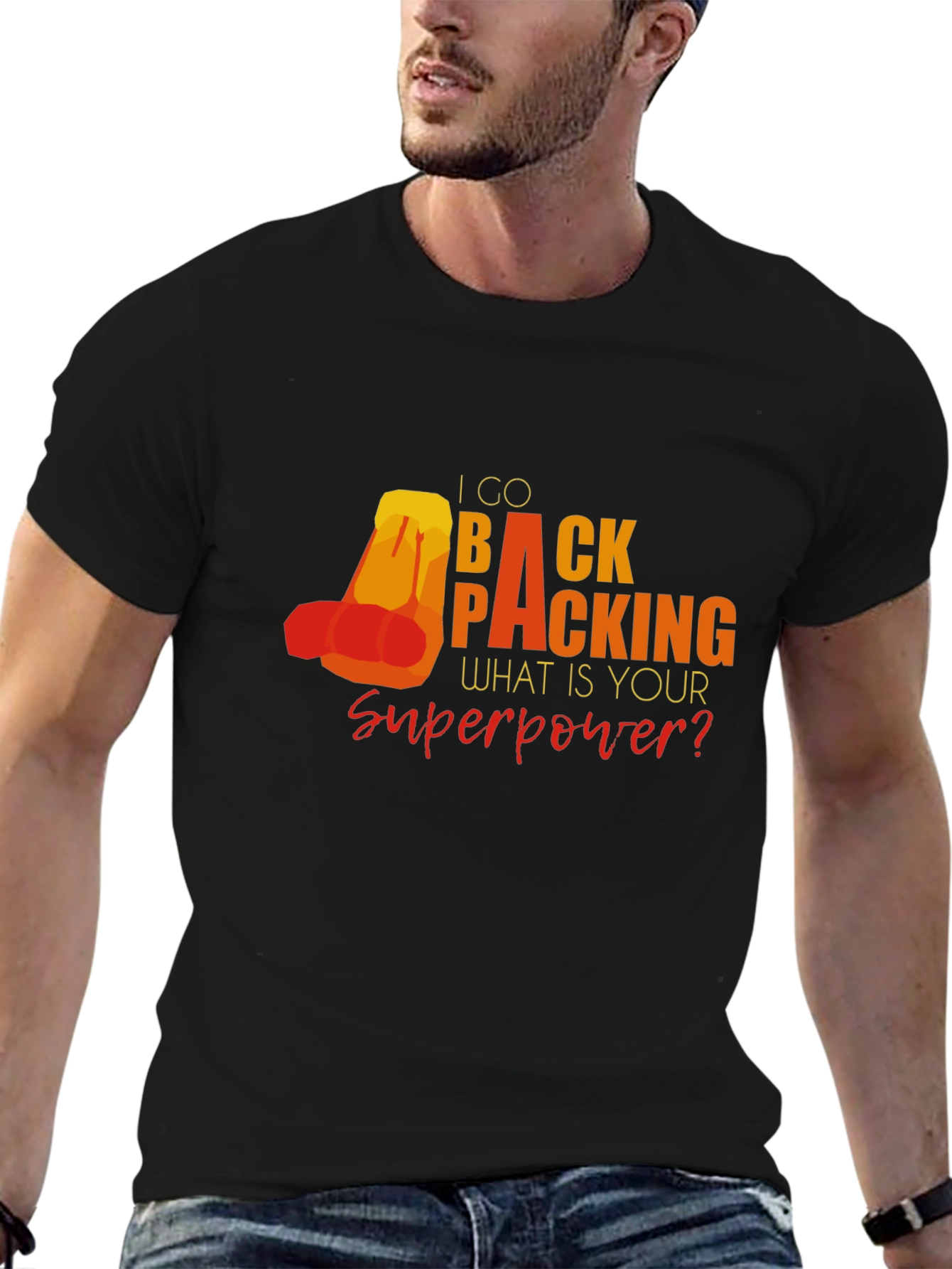 Backpacking Superpower Graphic T-Shirt