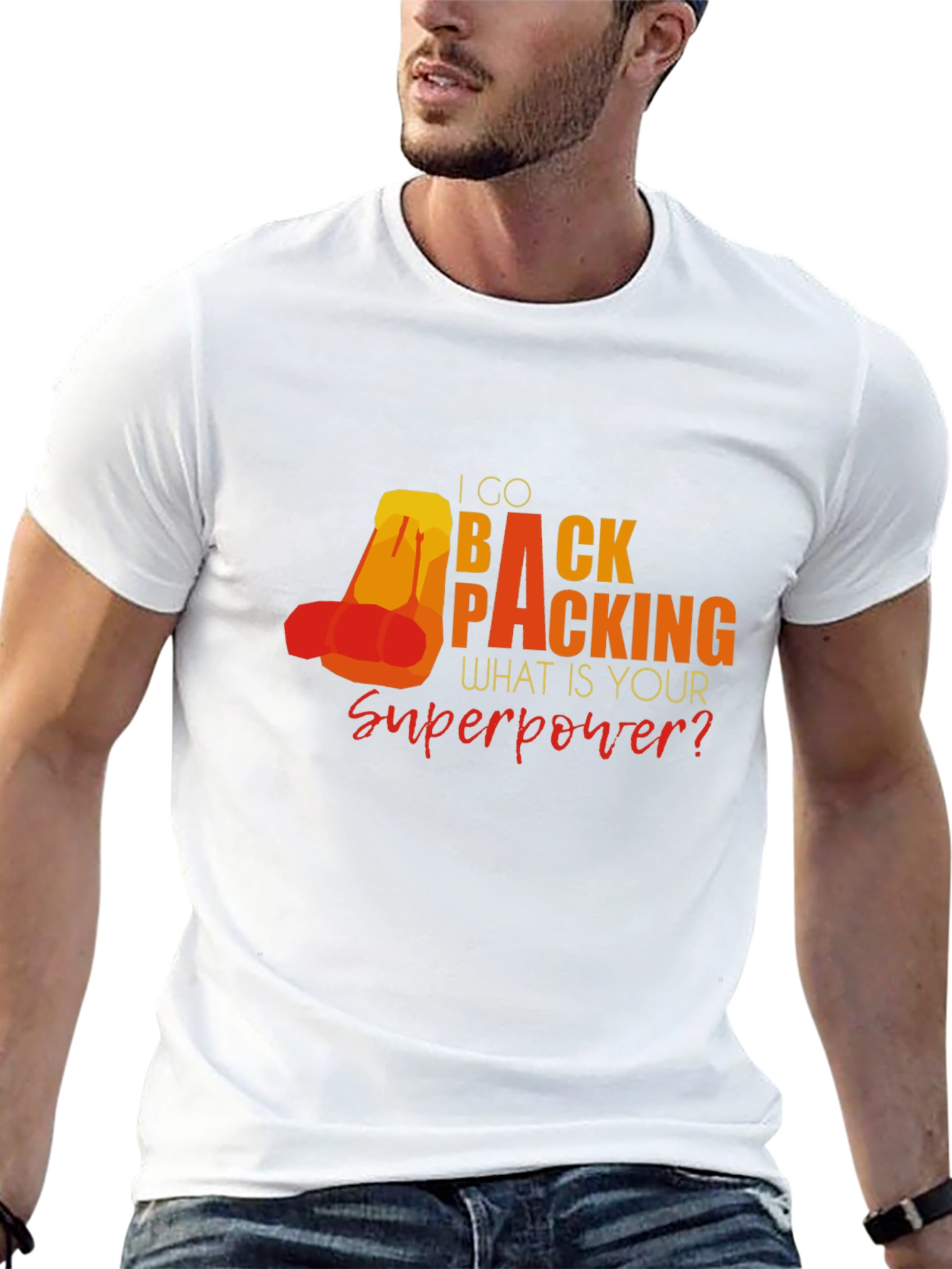 Backpacking Superpower Graphic T-Shirt
