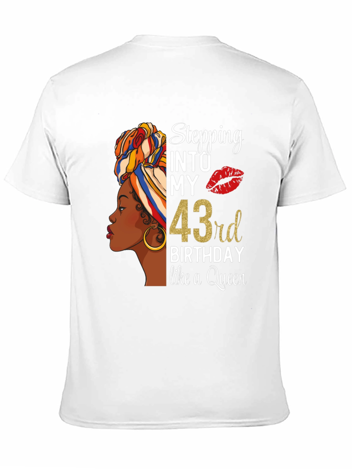 Stepping Into My 43rd Birthday Queen T-Shirt