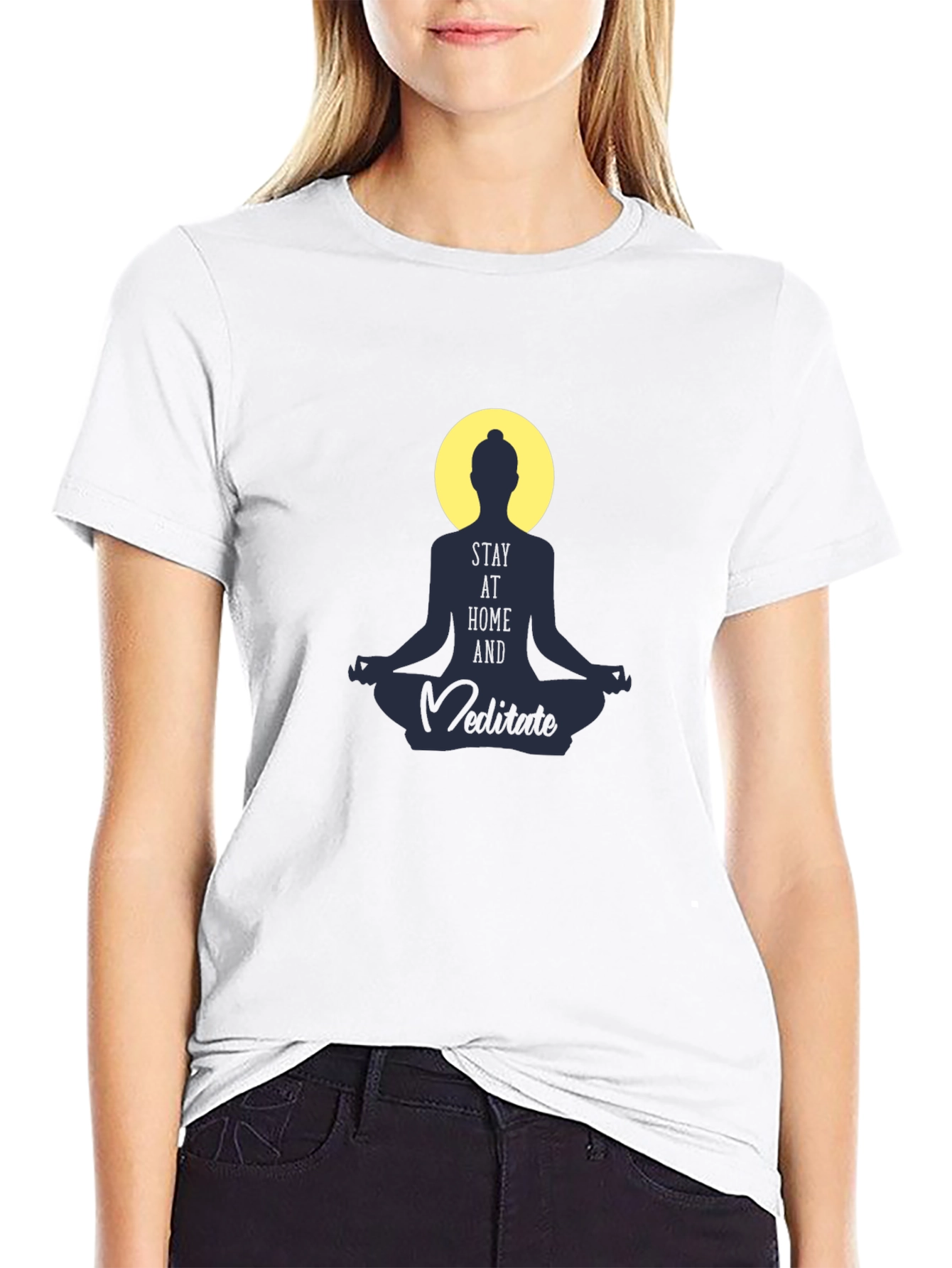 Stay Home and Meditate T-Shirt - Spiritual Comfort