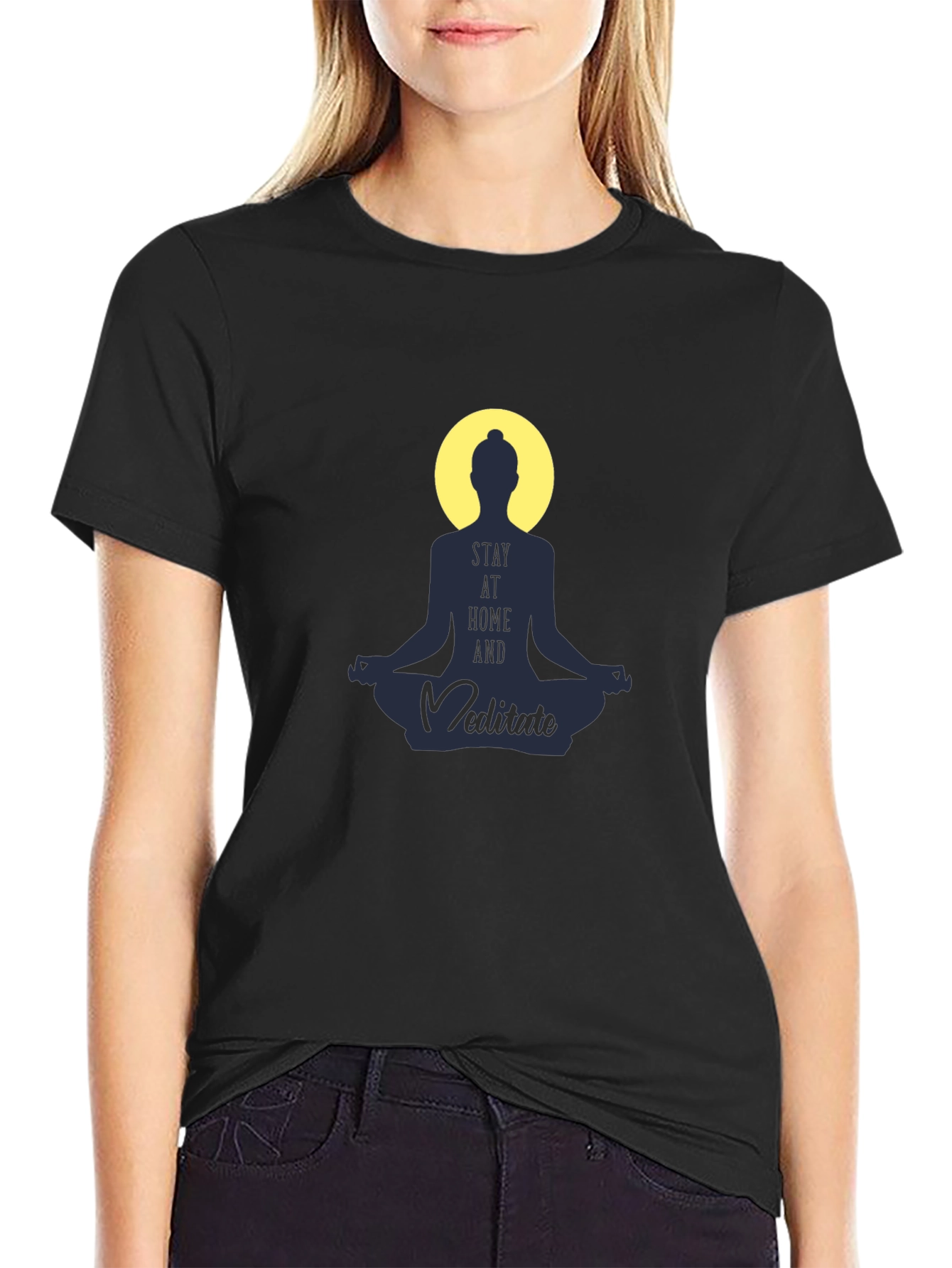 Stay Home and Meditate T-Shirt - Spiritual Comfort