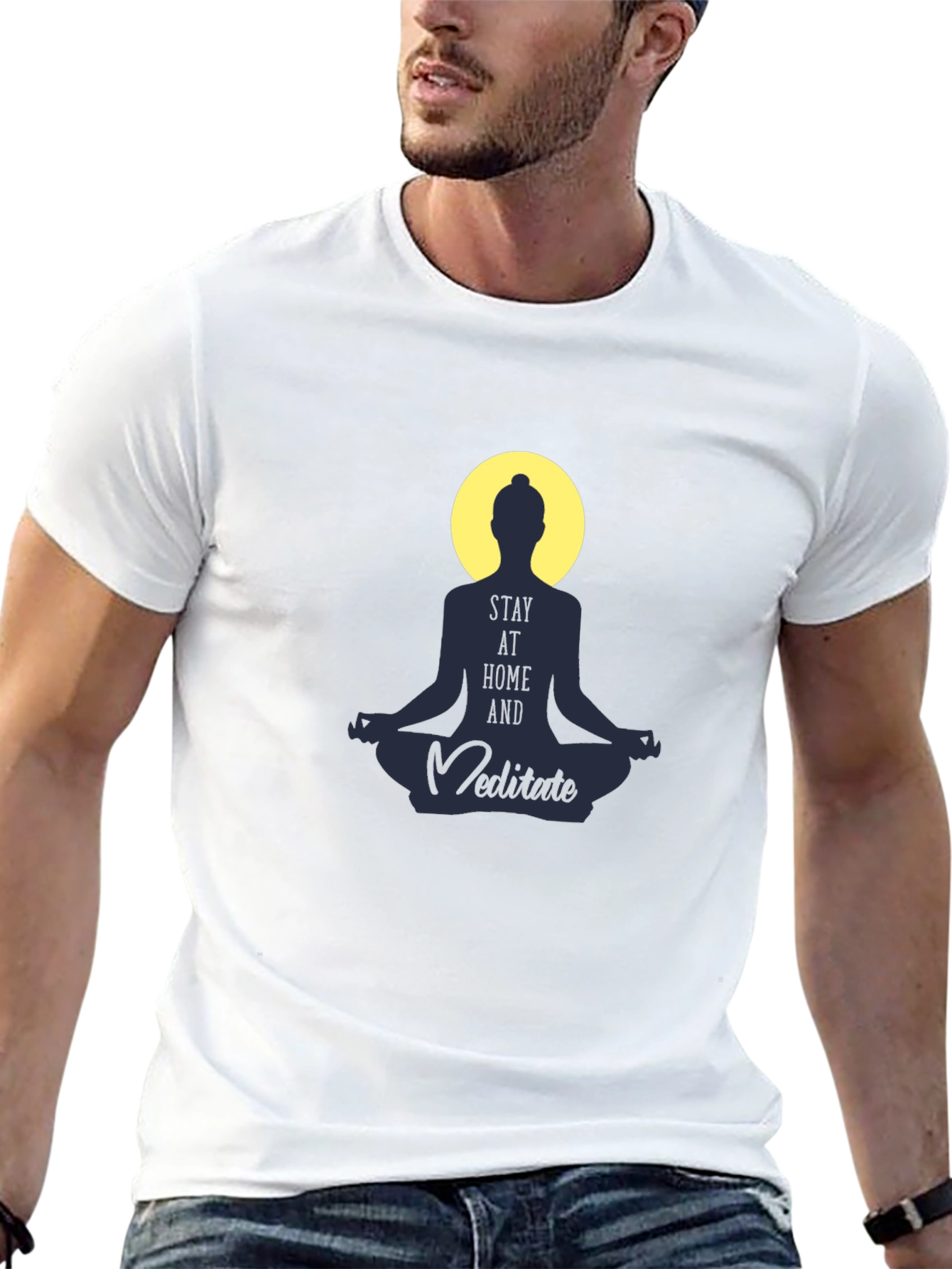 Stay Home and Meditate T-Shirt - Spiritual Comfort