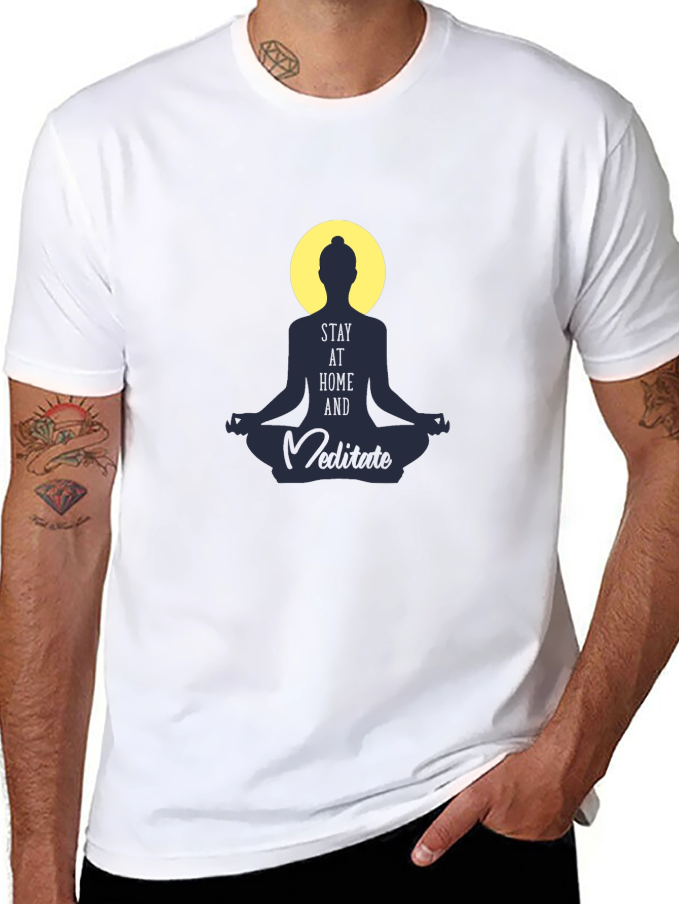Stay Home and Meditate T-Shirt - Spiritual Comfort
