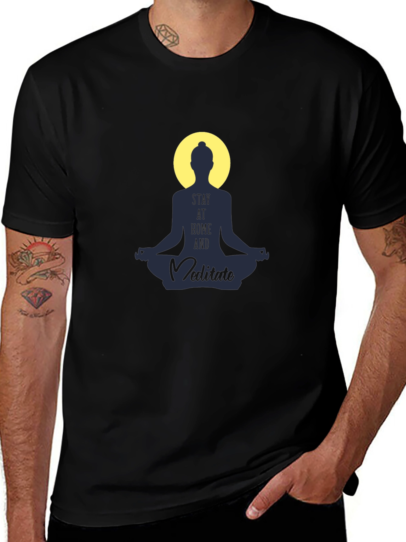 Stay Home and Meditate T-Shirt - Spiritual Comfort
