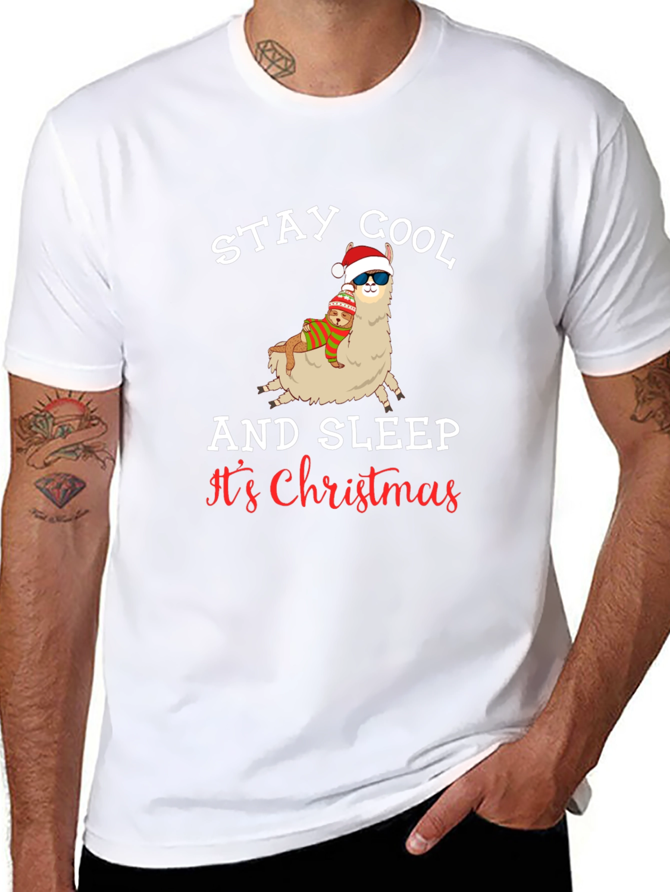 Stay Cool Llama Christmas T-Shirt