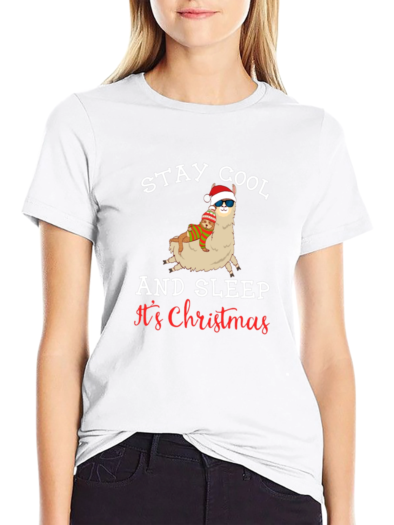 Stay Cool Llama Christmas T-Shirt