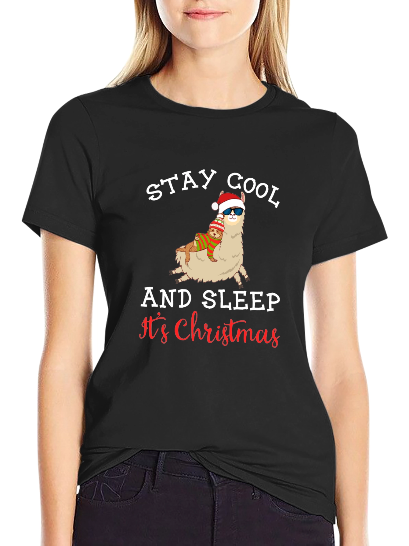 Stay Cool Llama Christmas T-Shirt