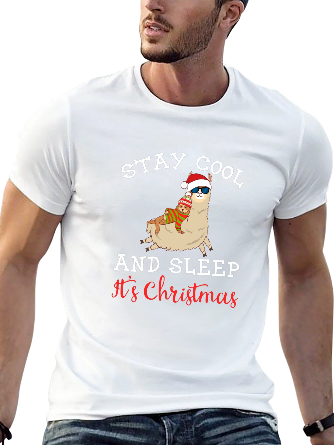 Stay Cool Llama Christmas T-Shirt