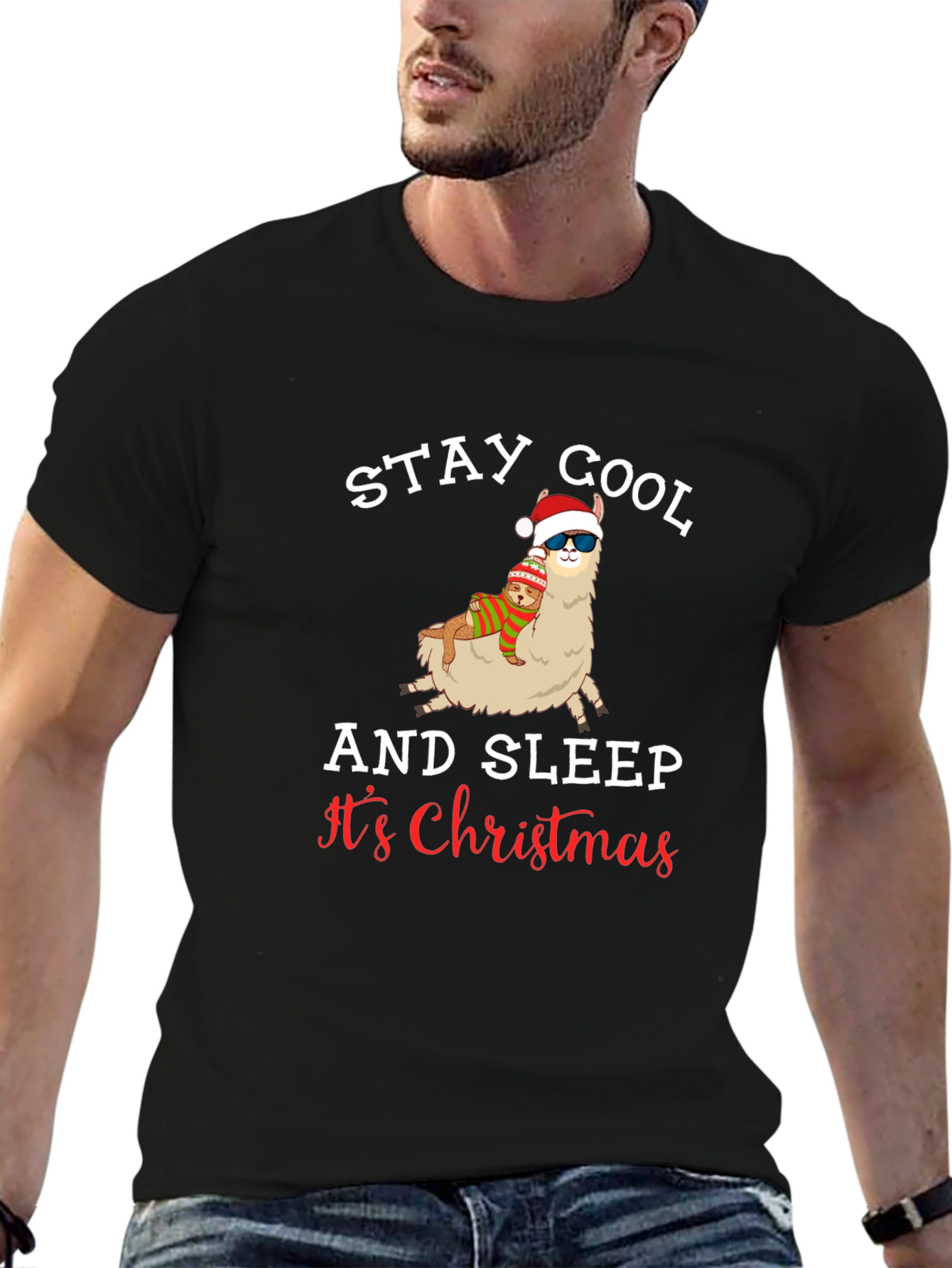 Stay Cool Llama Christmas T-Shirt