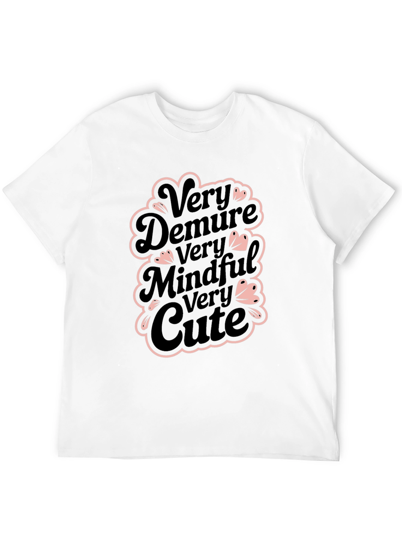 Very Demure Mindful Cute Black T-Shirt