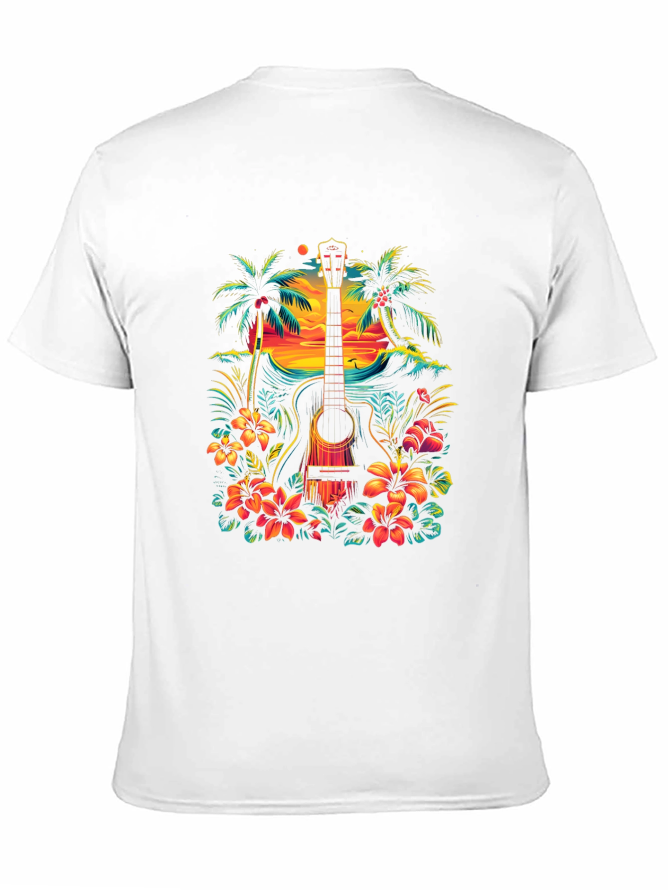 Tropical Guitar Graphic Tee - Island Vibes T-Shirt