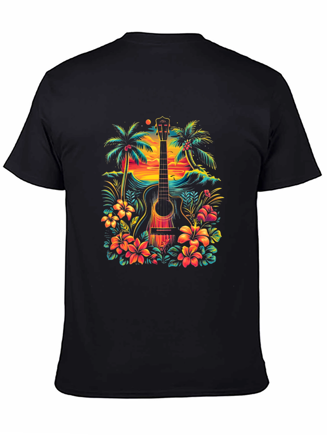 Tropical Guitar Graphic Tee - Island Vibes T-Shirt