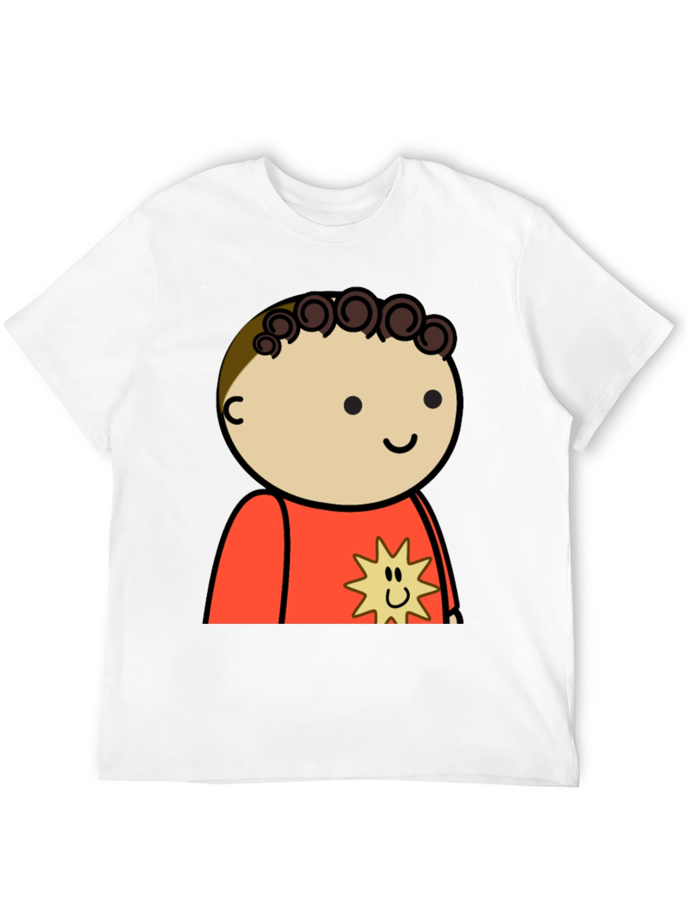 Cartoon Character Print Black T-Shirt