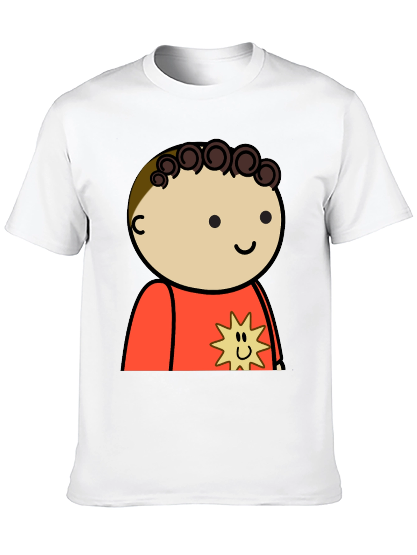 Cartoon Character Print Black T-Shirt