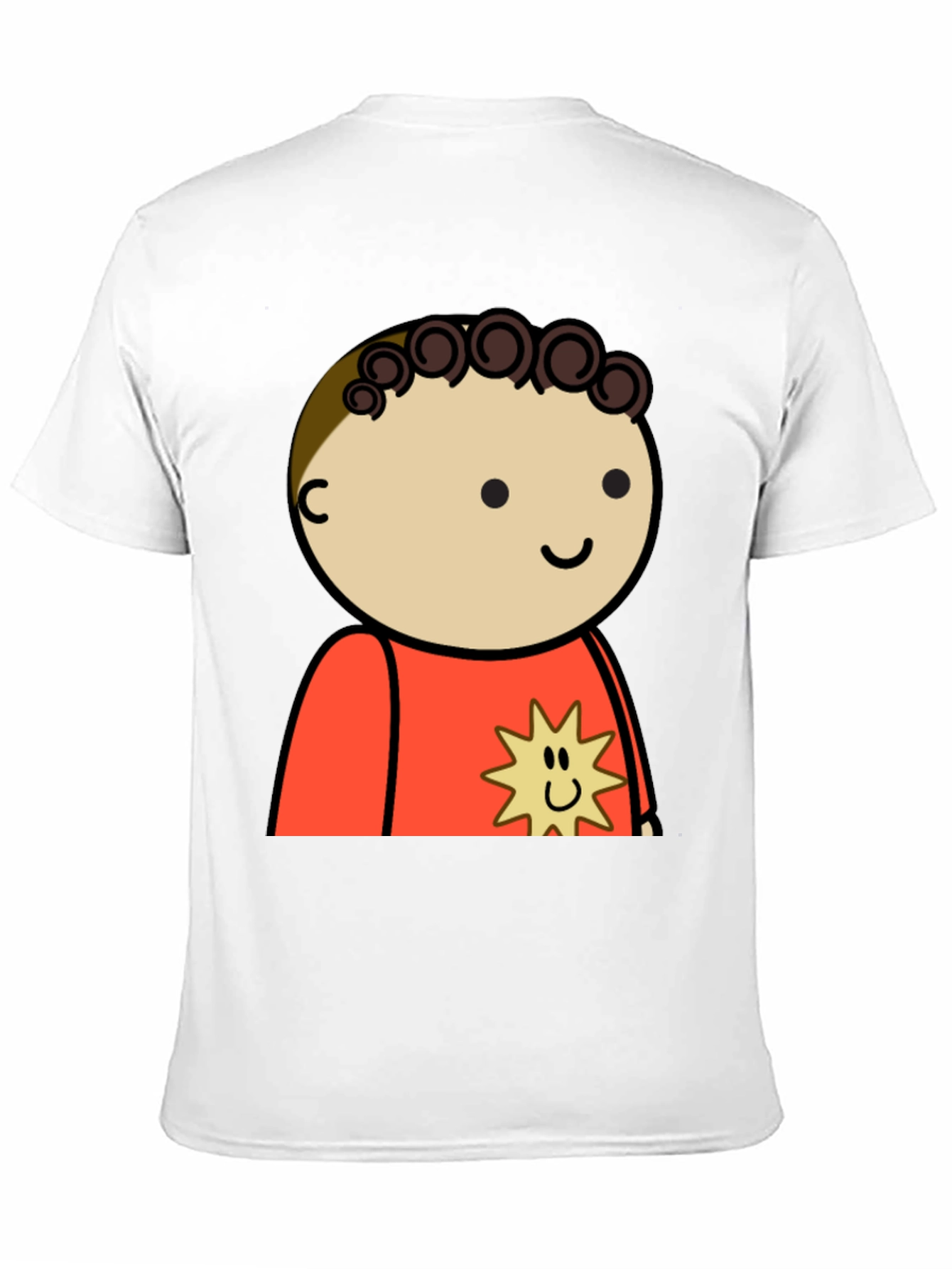 Cartoon Character Print Black T-Shirt