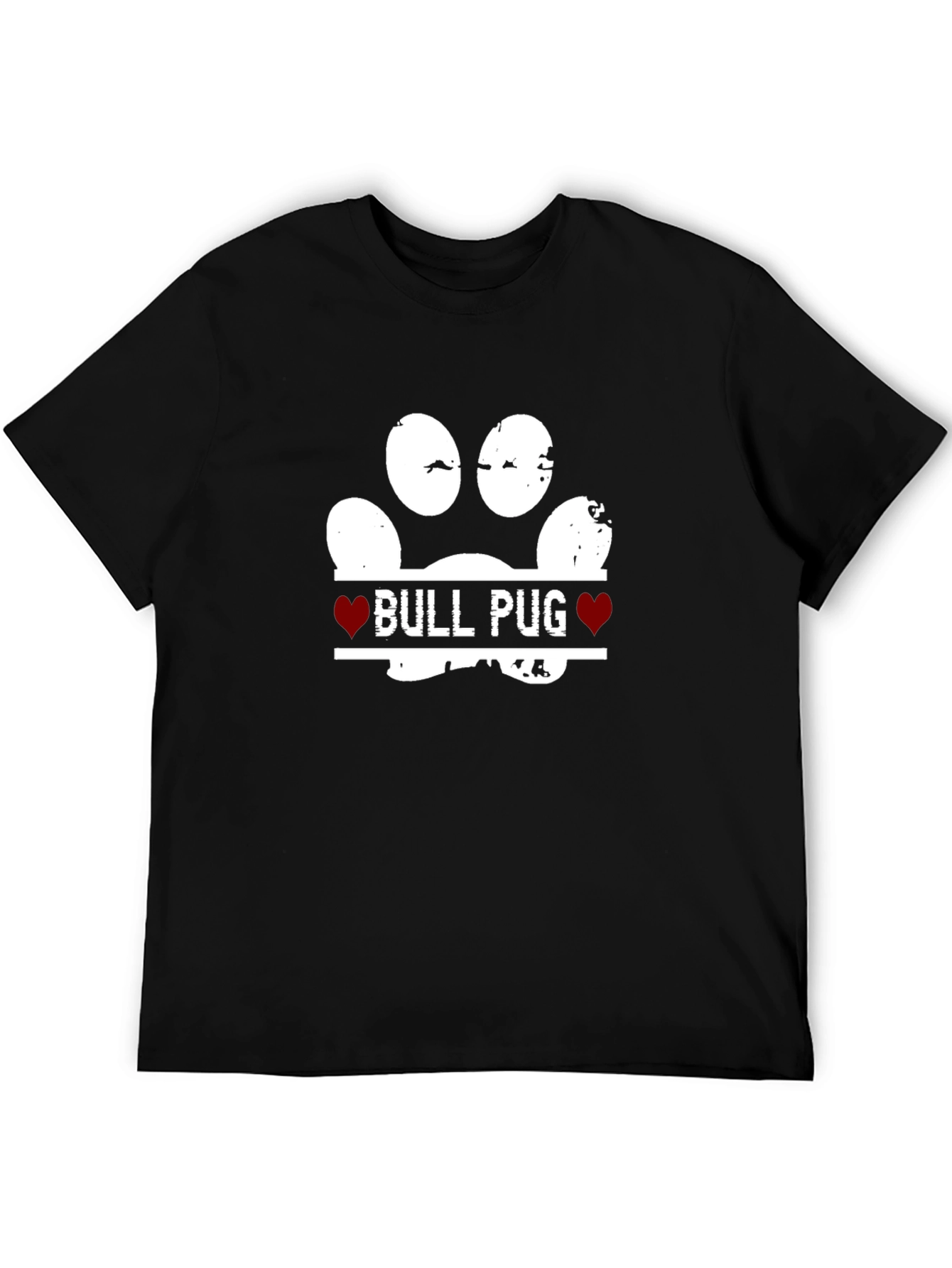 Bull Pug Paw Print T-Shirt