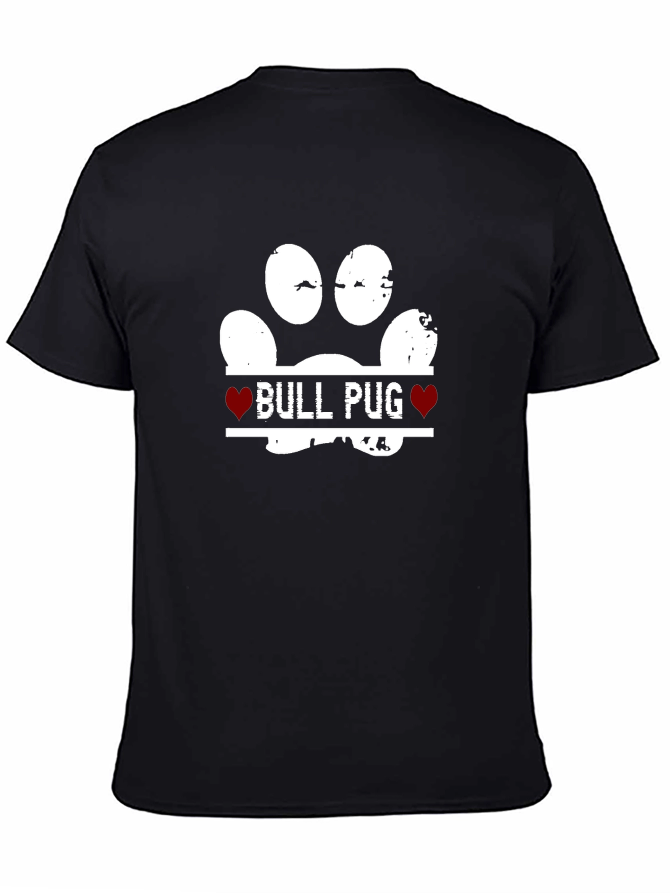 Bull Pug Paw Print T-Shirt