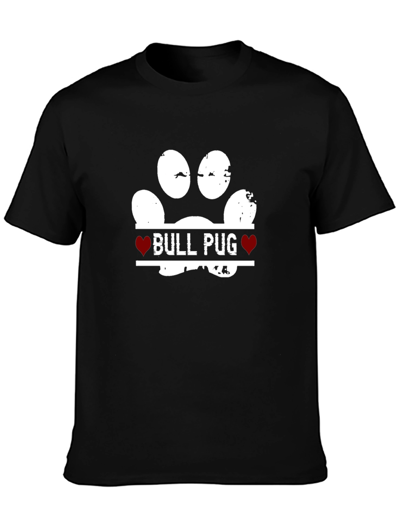 Bull Pug Paw Print T-Shirt