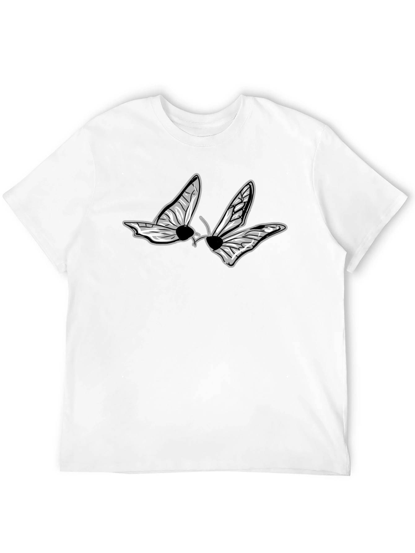 Black Graphic Tee - Butterfly Design