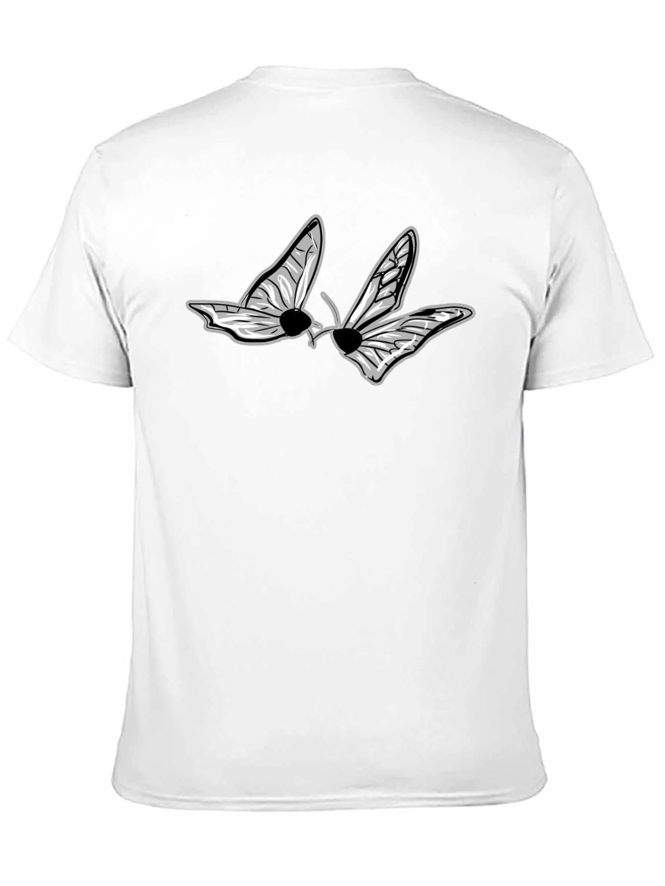 Black Graphic Tee - Butterfly Design
