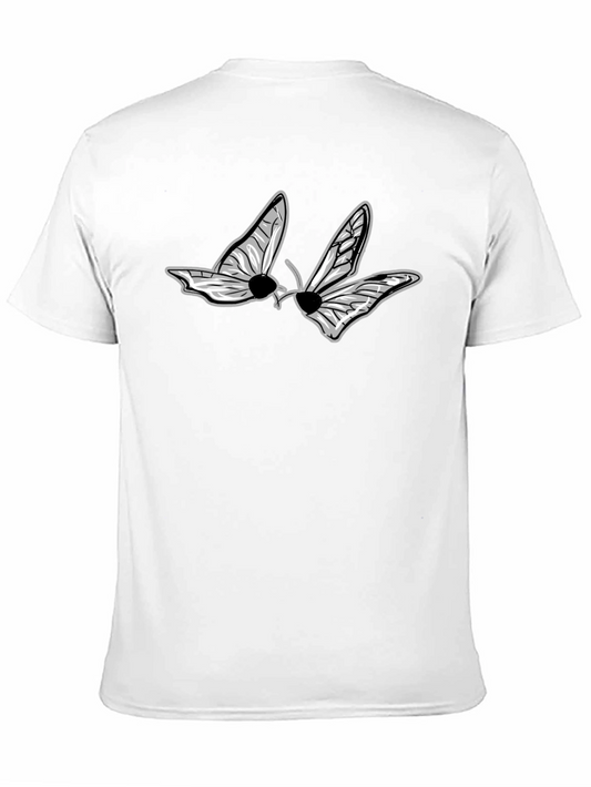 Black Graphic Tee - Butterfly Design