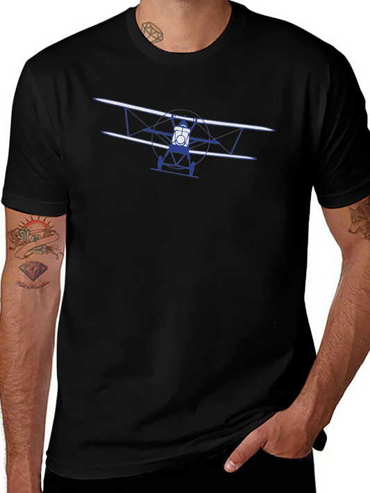 Vintage Biplane Graphic Tee - Classic Aviation Style