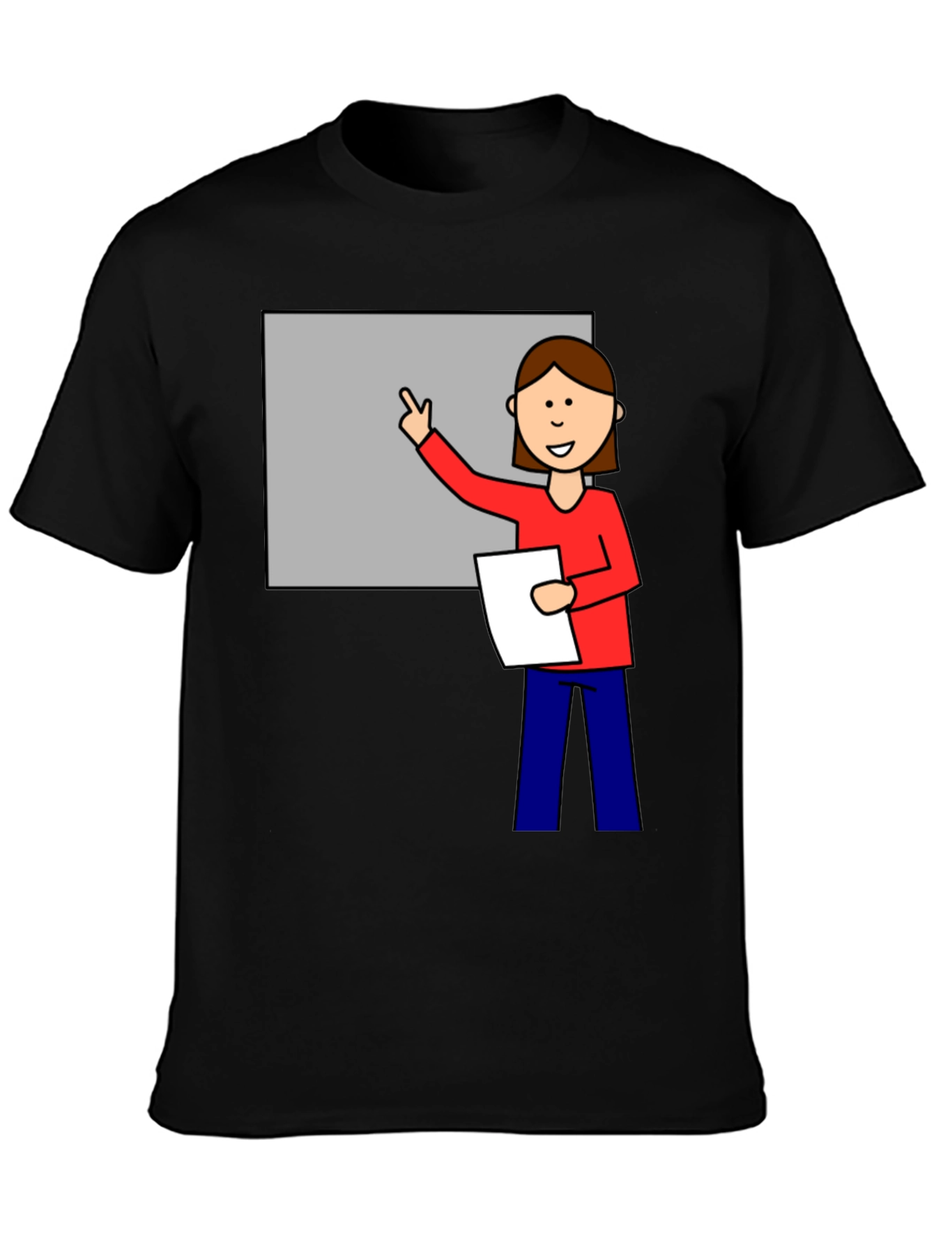 Cartoon Teacher Graphic T-Shirt