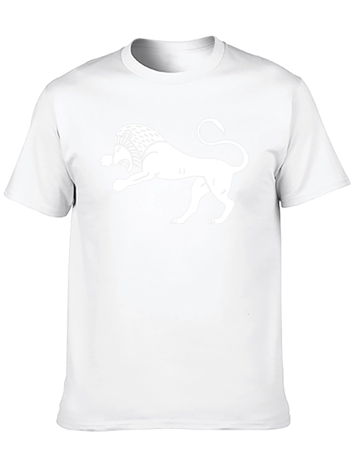 Black T-Shirt with White Armenian Lion Design