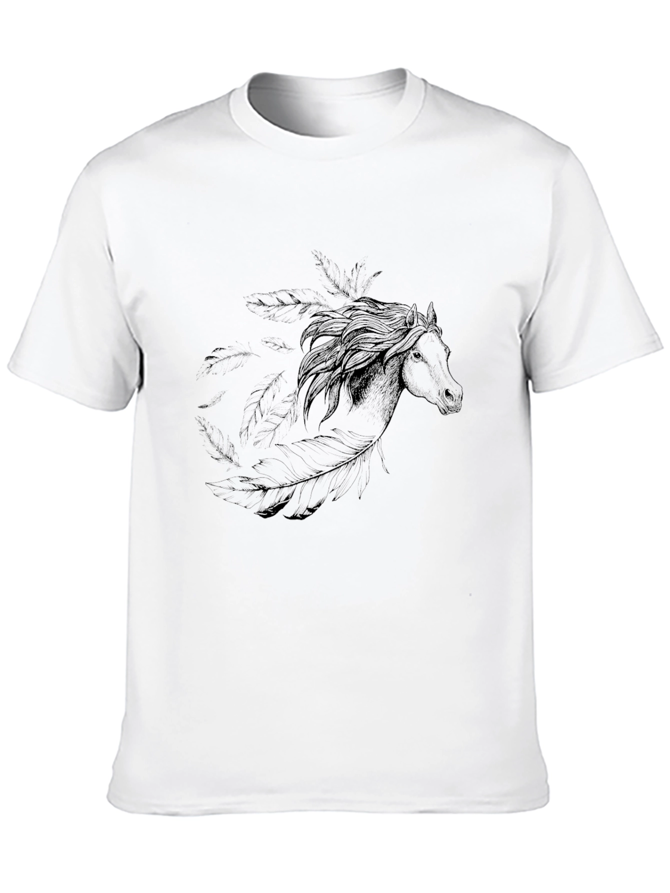 Black Horse Graphic Tee - Mens Casual Style