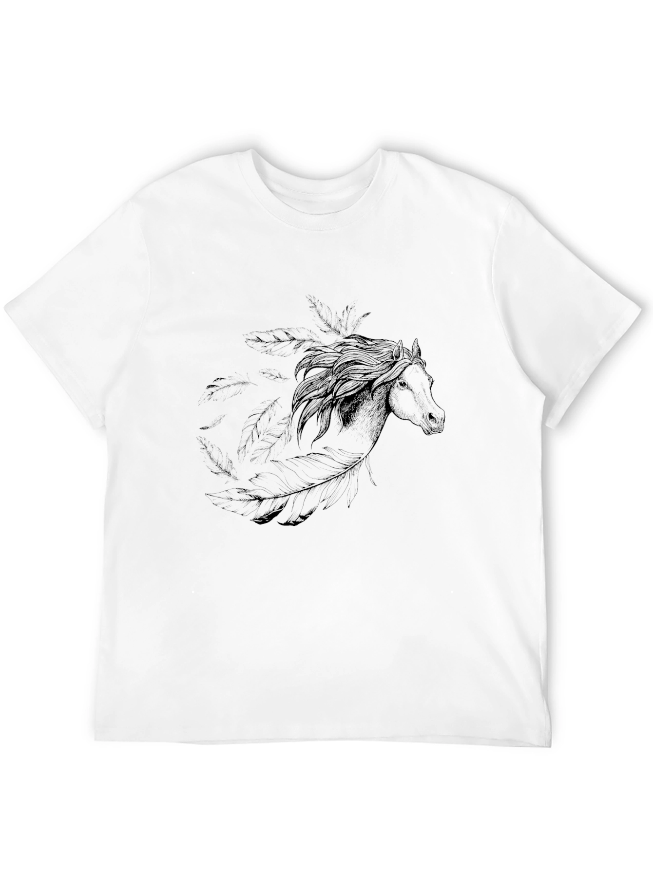 Black Horse Graphic Tee - Mens Casual Style