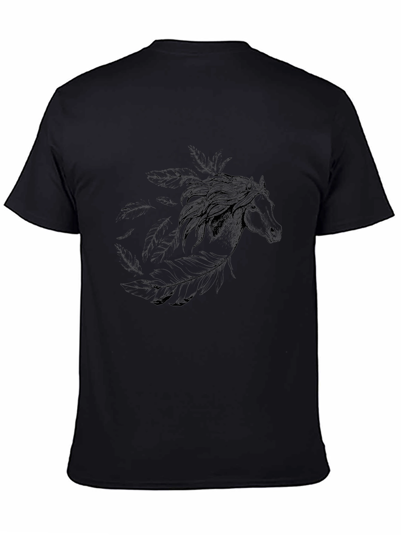 Black Horse Graphic Tee - Mens Casual Style