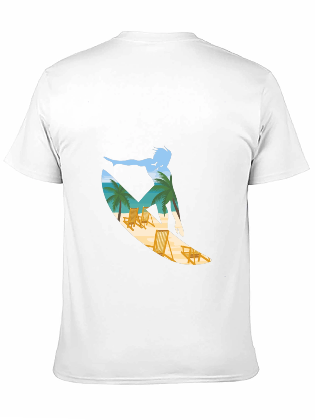 Surfer Beach Scene Graphic T-Shirt