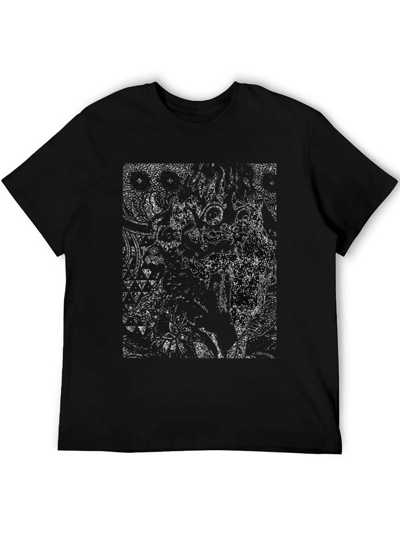 Abstract Graphic Print Black T-Shirt