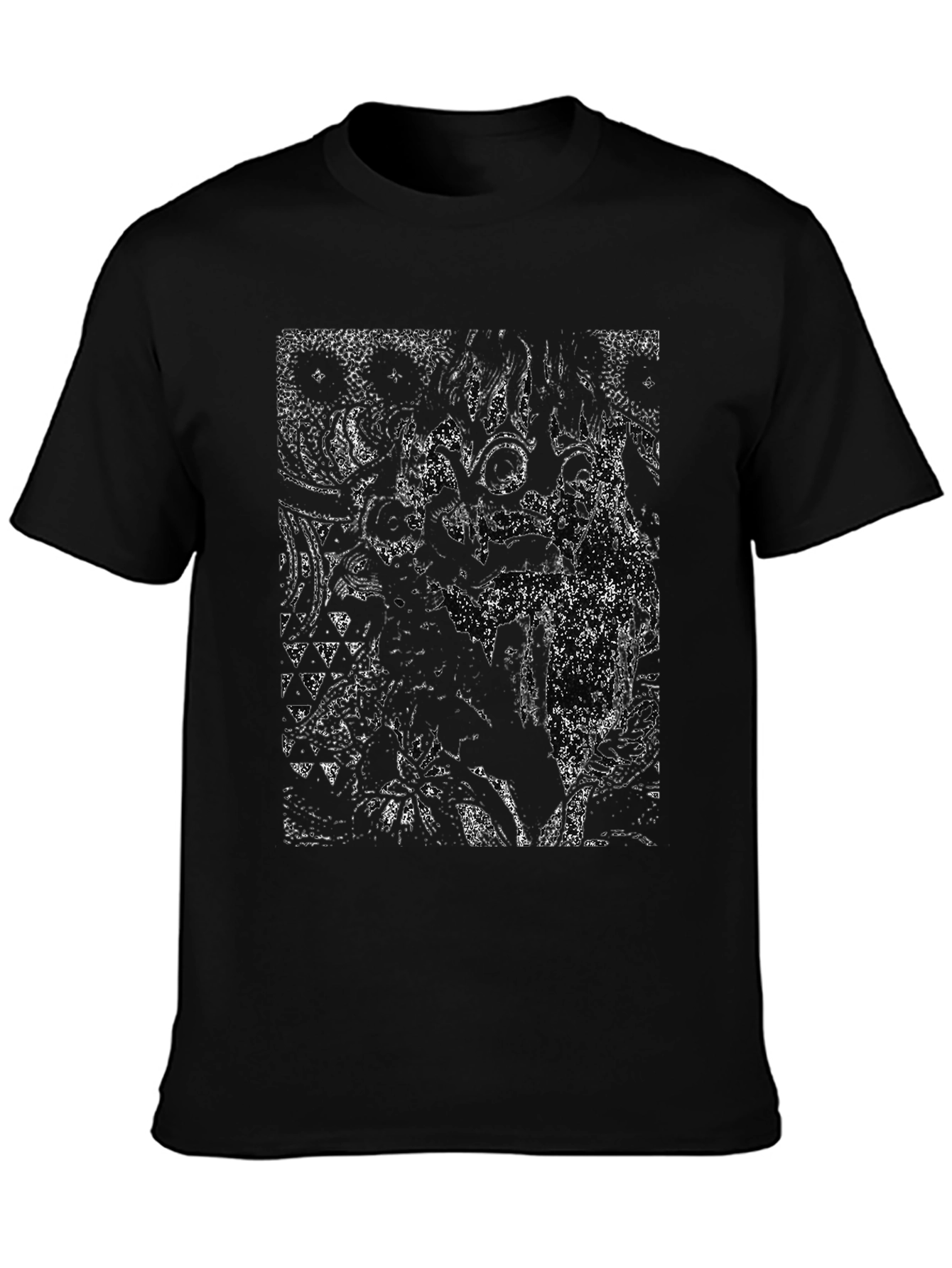 Abstract Graphic Print Black T-Shirt